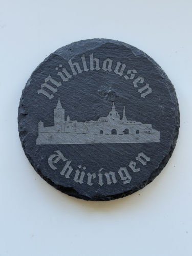gravierte Untersetzer aus Schiefer