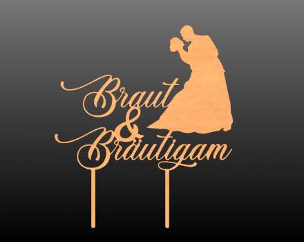 Tortentopper Hochzeit mit Brautpaar - V2