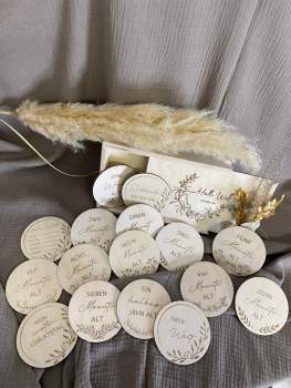 Holzkiste mit Meilensteinkarten SET 4