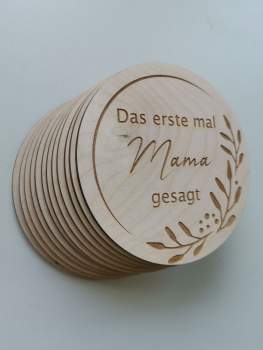 Meilnsteinkarten aus Holz, Set 2 mit Gravur