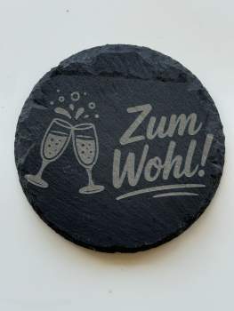 Schiefer Untersetzer-Zum Wohl