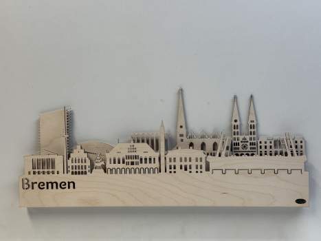 Wandskyline Bremen beleuchtet