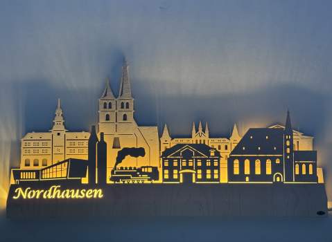 Wandskyline Nordhausen beleuchtet