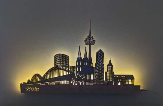 Wandskyline Köln Black Edition beleuchtet