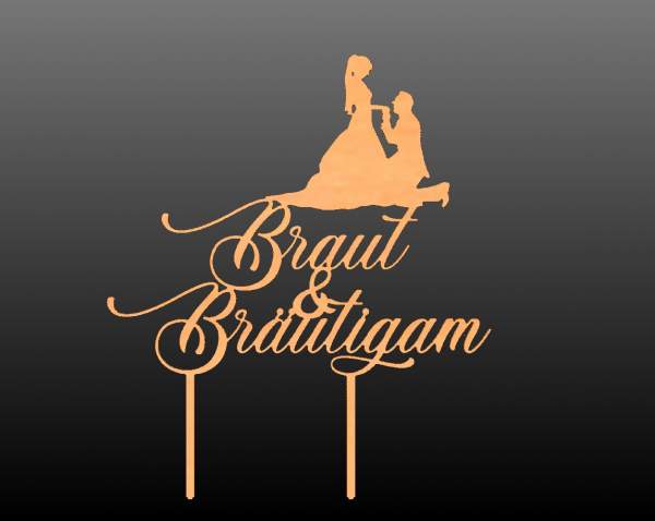 Tortentopper Hochzeit mit Brautpaar - V1