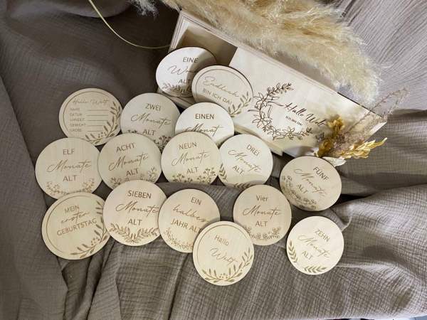 Holzkiste mit Meilensteinkarten SET 4