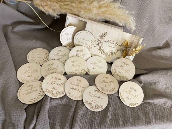 Holzkiste mit Meilensteinkarten SET 4