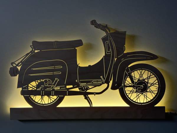 Wandskyline Simson Schwalbe beleuchtet