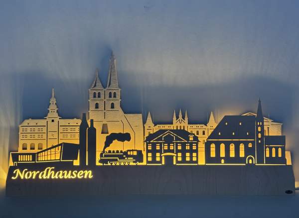 Wandskyline Nordhausen beleuchtet