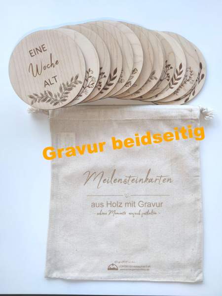 Meilensteinkarten doppelseitig für das Baby