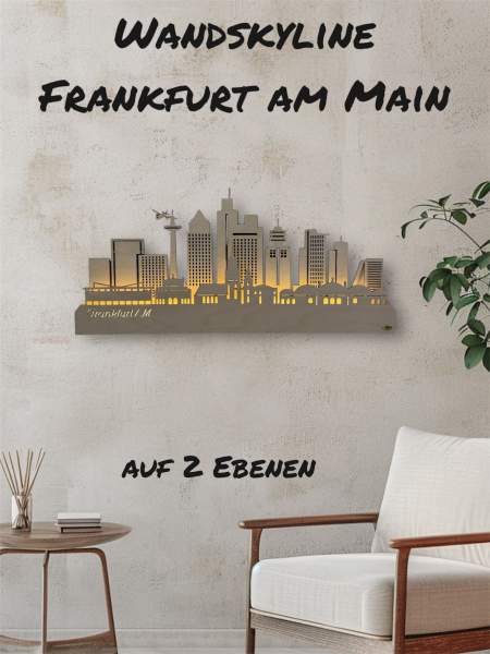 Wandskyline Frankfurt am Main beleuchtet