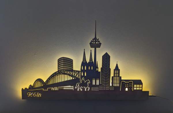 Wandskyline Köln Black Edition beleuchtet