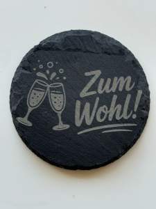 Schiefer Untersetzer-Zum Wohl