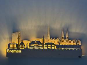 Wandskyline Bremen beleuchtet